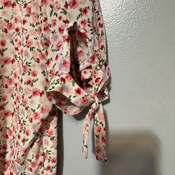 Siren Lily floral, print flowing, stretchy, V-neck dress Size L - Picture 2 of 11